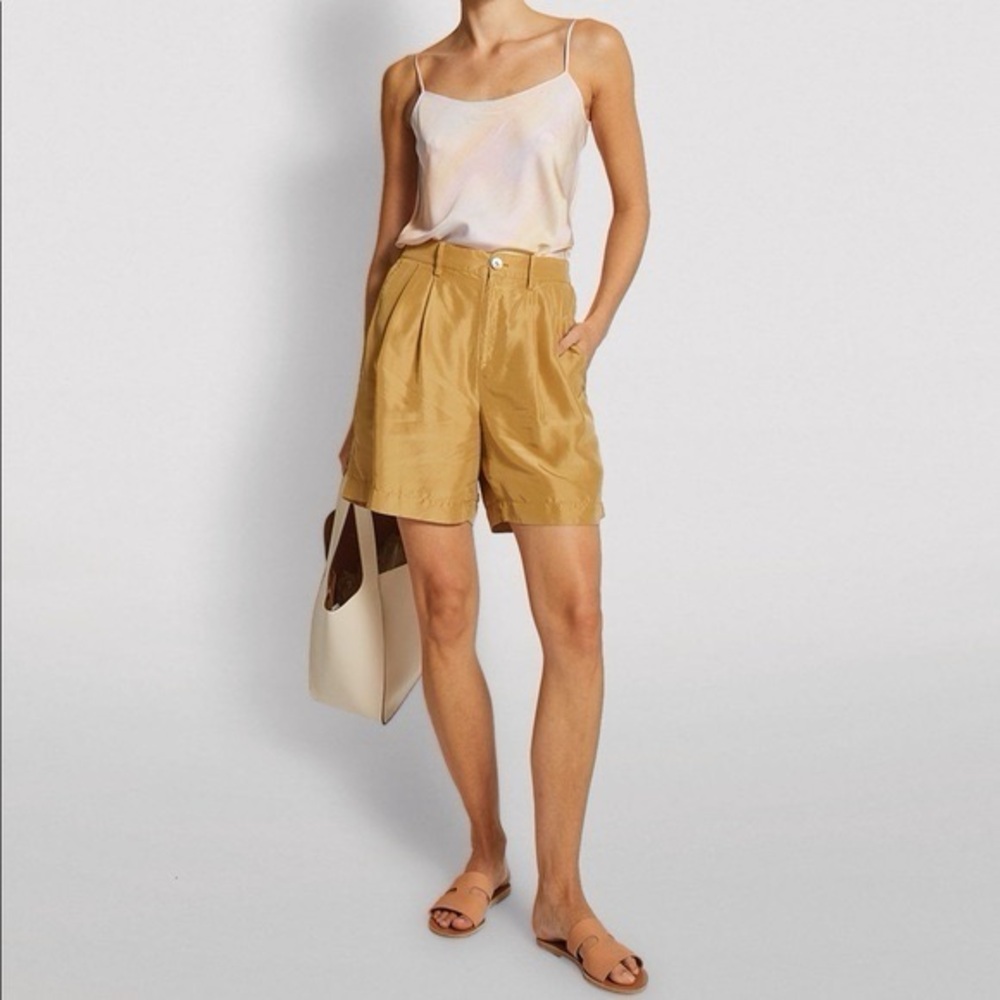 Vince Women's Gold 100% Silk Shorts